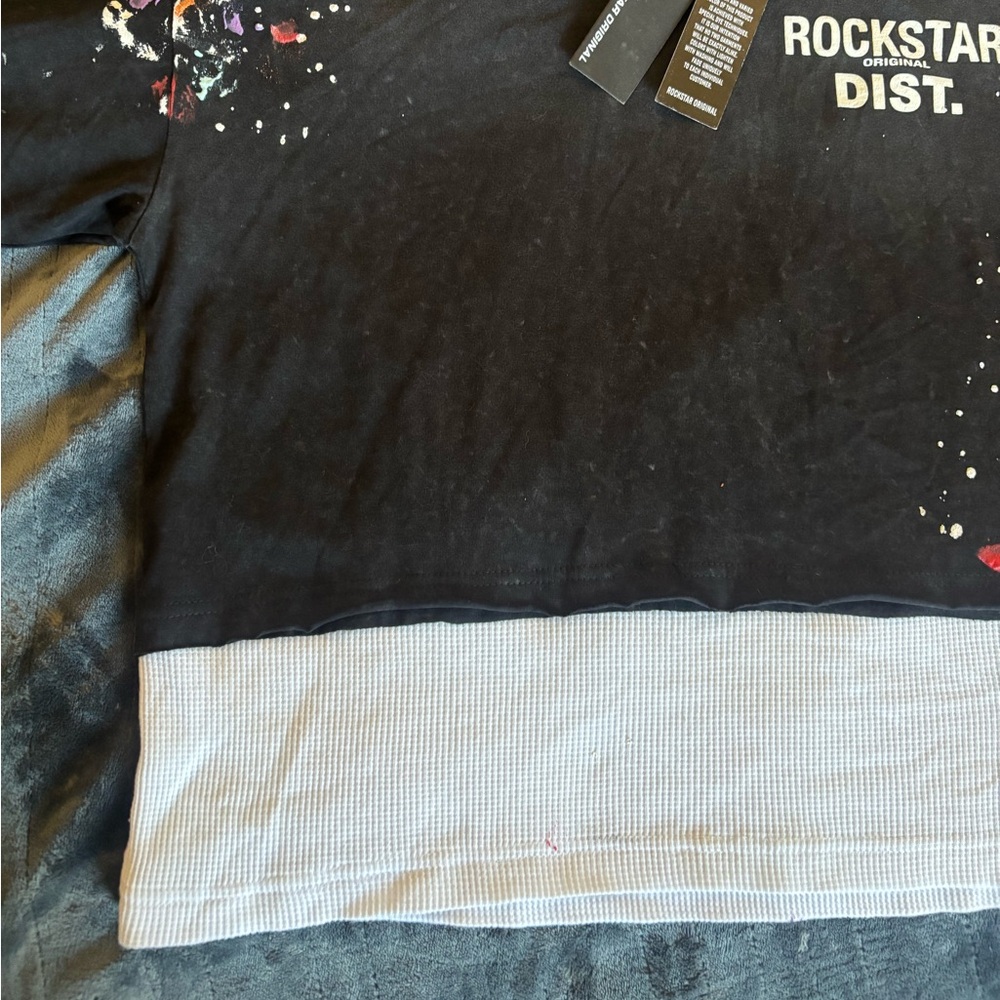 Rockstar Original Double Layer Thermal Boxy Crop Tee Size Small NWT - Picture 8 of 8